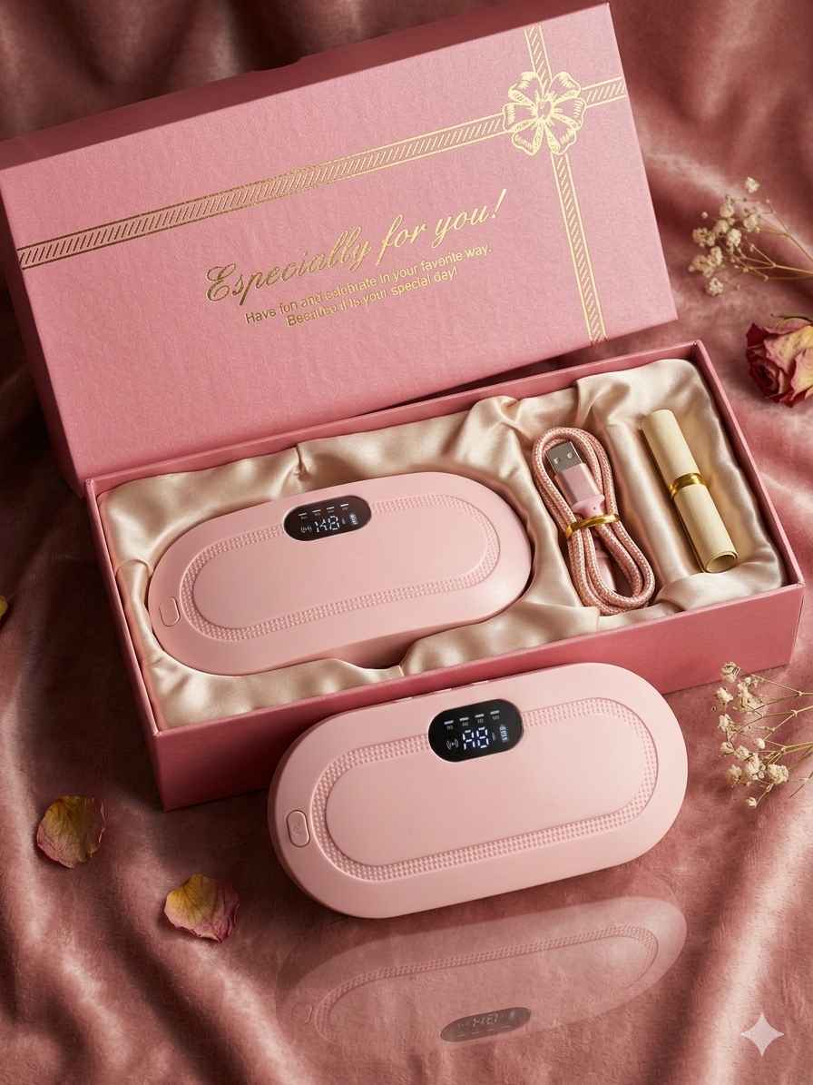 Portable Menstrual Heating Pad Belt for Women – Electric Period Pain Relief Massager with 3 Heat Levels & 4 Massage Modes - With Box