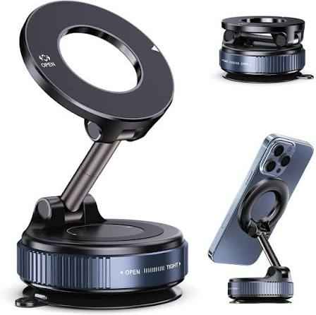 360° Rotating Magnetic Car Phone Holder – Strong Suction Dashboard Mount for All Smartphones